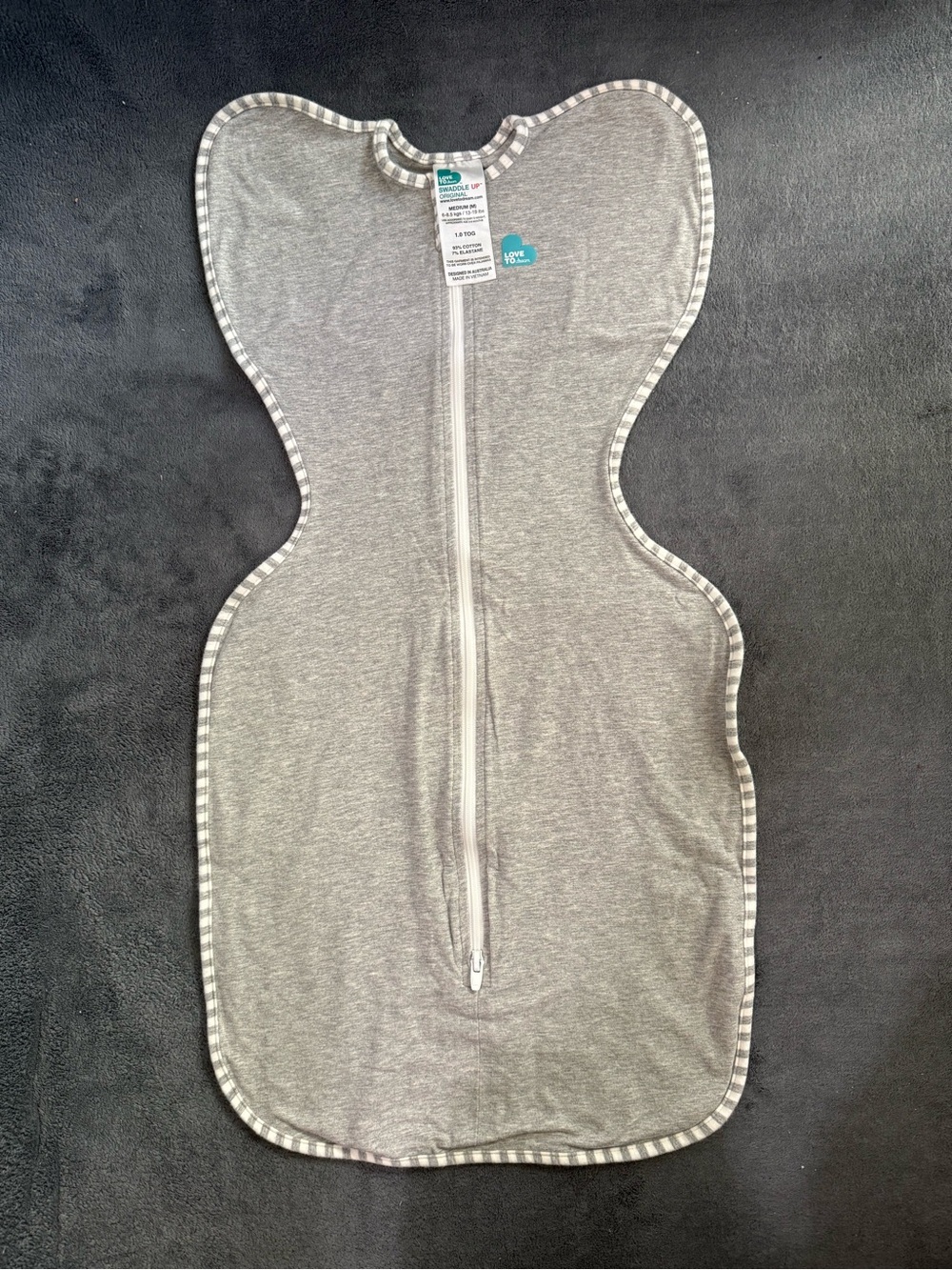 Love to dream Heather Grey Sleep Swaddle with Front Zip